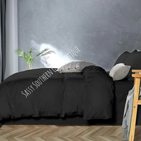 🆕⭐ Boho black 100% cotton duvet cover set - Picture 4 of 8
